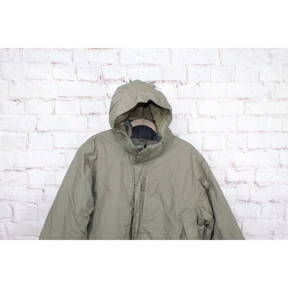 LL Bean Olive Green Nylon Insulated Hooded Outdoor Jacket Size L - Picture 2 of 11
